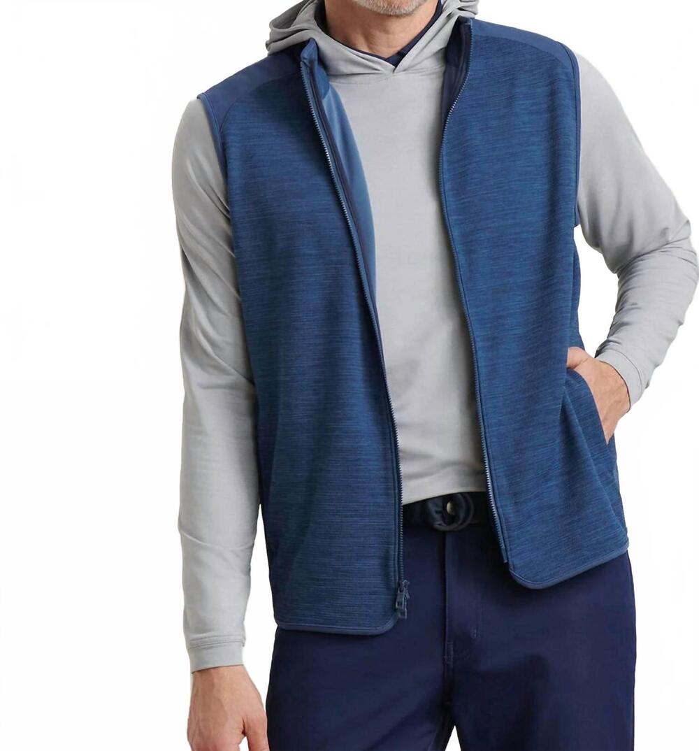 NEW PETER MILLAR vista full-zip vest in blue haze